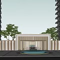 Modern gate High-end residential area gate 3d model