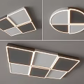 Modern Geometric Ceiling Lights With LED Strips Contrast Panels And Sleek Design 3d model