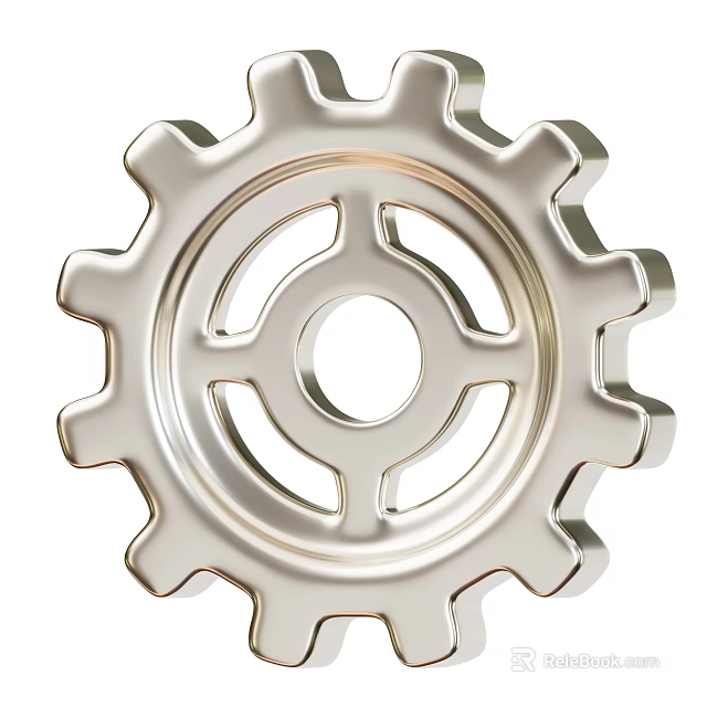 Metallic Industrial Equipment Gear With Precision Teeth And Central Hole Design 3d model 