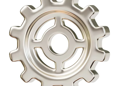 Metallic Industrial Equipment Gear With Precision Teeth And Central Hole Design 3d model