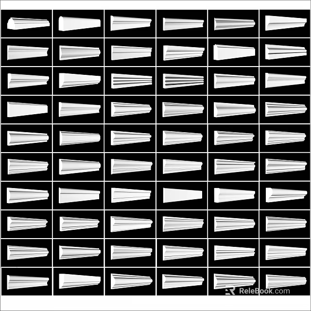 Various Decorative Corner Molding Styles For Interior Architectural Design Projects 3d model 
