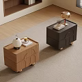 Modern Luxury Double Drawer Nightstands With Exquisite Golden Ball Feet For Warm Bedroom Home Decor