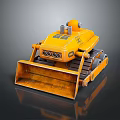 Yellow Industrial Bulldozer Utility Vehicle With Tracks And Front Blade Design