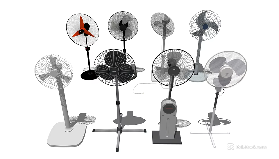 Various Types of Air Cooler Fans with Different Designs for Home Cooling Use 3d model 