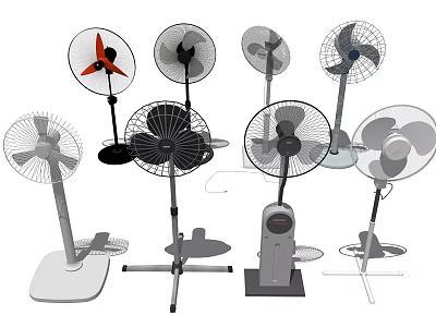Various Types of Air Cooler Fans with Different Designs for Home Cooling Use 3d model