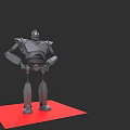 Game Movie Character Robot Standing On Red Platform With Black Background