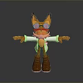 Cartoon Fox Character With White Coat Glasses Blue Eyes And Brown Boots