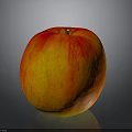 Juicy Ripe Red and Yellow Apple on Dark Background with Shiny Surface