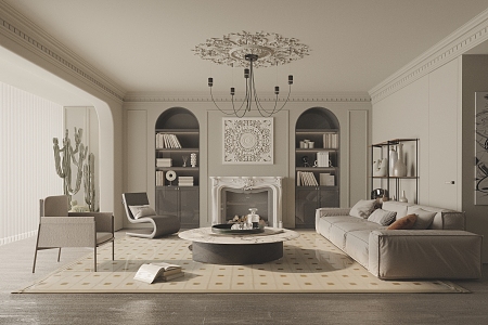 French Living Room 3d model