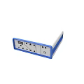 Electronic Equipment Enclosure With White Main Body Blue Green Accent Edges