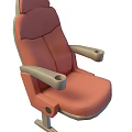 Tech Exhibition Hall Orange Seats With Armrest Cup Holders Design 3d model