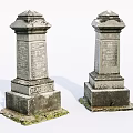 Classic Stone Wood Pillars With Detailed Carvings And Stable Base Structure