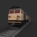Vintage DF4B 25 Train In Cream And Black With Star Emblem On Railway Track
