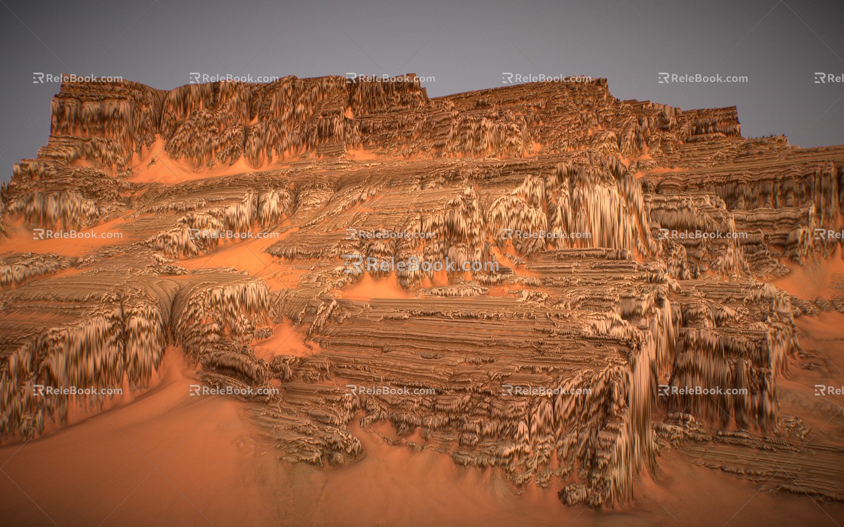 Desert Mountain Range Desert Terrain 3d model