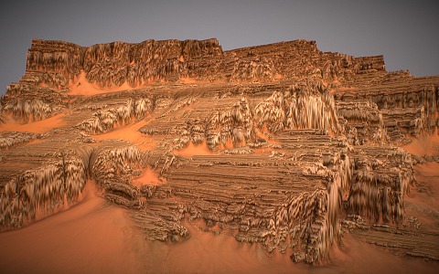 Desert Mountain Range Desert Terrain 3d model