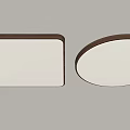 New Chinese-style Walnut Ceiling Lamp Round Square 3d model