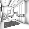 Modern Public Office Space With Open Layout Desks Chairs Area Rug And Pendant Lamp
