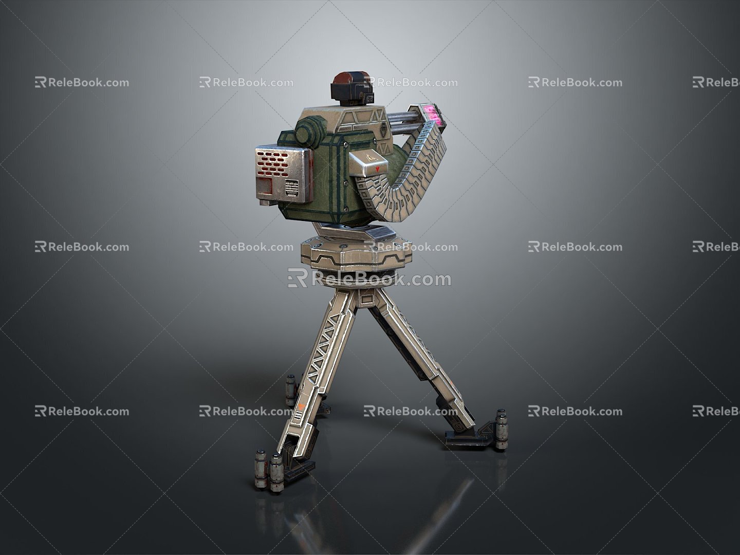 Browning Machine Gun Browning Browning Gatling White Machine Gun Machine Gun Bullet Military 3d model