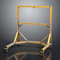 Sturdy Yellow Mobile Industrial Equipment With Metal Frame And Rolling Wheels