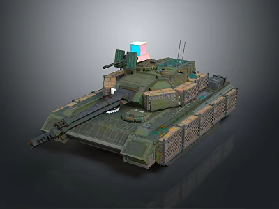 Military Battle Tank 3D Model With Turret And Armored Parts 3d model