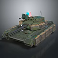 Military Battle Tank 3D Model With Turret And Armored Parts