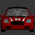 Red and Black Small Racing Car with Number 54 and White Accents
