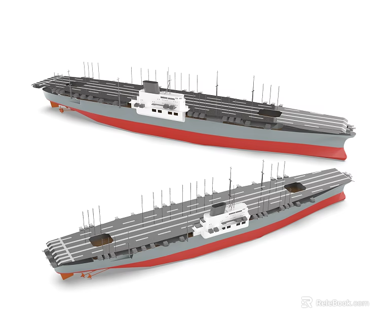 Two Warship Models With Distinct Structural Designs 3d model 