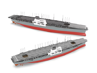Two Warship Models With Distinct Structural Designs 3d model