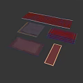 Colorful Rectangular Table Mats With Red Purple And Striped Patterns For Home Use