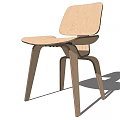 Modern Wooden Leisure Chair With Minimalist Design Sturdy Legs And Wooden Backrest