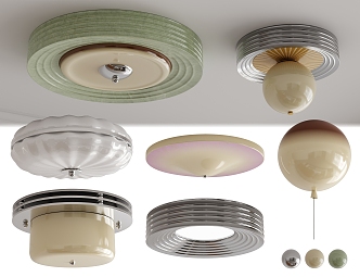 Middle Cream Ceiling Lamp 3d model