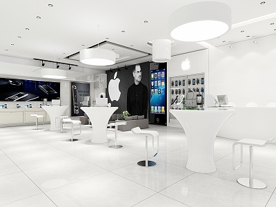 Modern mobile phone store, shopping mall, shop front, storefront, computer mobile phone digital store, counter, display cabinet, display stand, bar counter, service desk 3d model