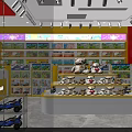 Colorful Toy Store Interior With Shelves Of Various Toys And Display Areas