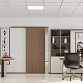 Public Office Space With Desks Computers Ergonomic Chairs Ceiling Fans Green Plants And Natural Light