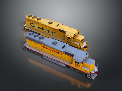 modern train vintage train steam train carriage locomotive head 3d model