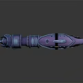 Futuristic Blue Mechanical Weapon With Shark Head Design And Metallic Details