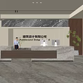 Company reception lobby 3d model