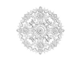 European-style lamp panel gypsum component carved 3d model