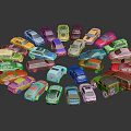 Colorful Toy Cars In Various Colors And Models Arranged In A Circle