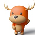 Cartoon IP Character Animal Fawn Deer Cartoon Style 3d model