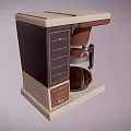 Vintage Style Coffee Maker Kitchen Appliance With Beige And Brown Design And Transparent Glass Carafe