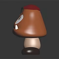 Playful Mushroom Shaped Kids Stool Furniture With Red Hat Brown Body And Big Eyes