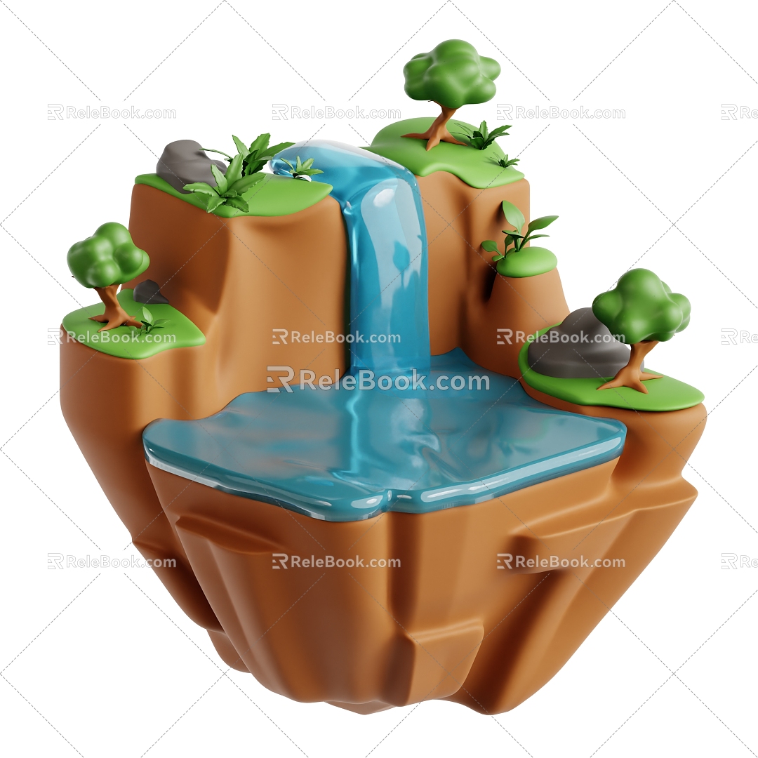 Modern Island Cartoon Island Island Outdoor Landscape 3d model