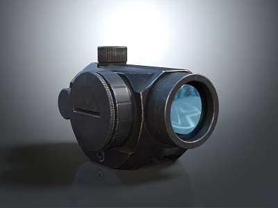 Black Tactical Weapon Scope With Adjustable Knobs And Clear Optical Lens Design 3d model