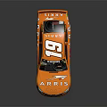 Orange Toyota Race Car With ARRIS Logo Number 19 And FOMOCO Branding