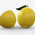 Fresh Yellow Whole Lemon With Green Leaf And Half Sliced Lemon