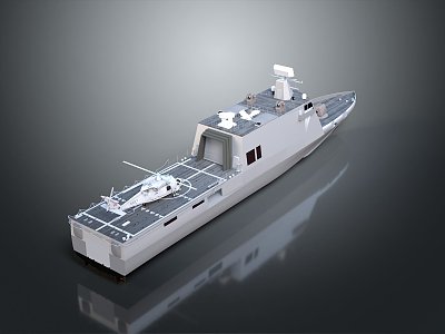 modern ship warship 3d model