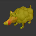3D Animal Model Featuring Dog Like Face And Fluffy Sheep Wool Coat