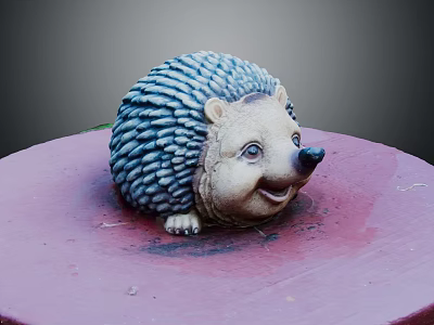 Game Movie Hedgehog Cartoon Character Sculpture With Red Platform Surface 3d model