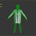 White Lab Coat Stethoscope ID Badge On Male Doctor Standing Against Gray Background Arms Outstretched